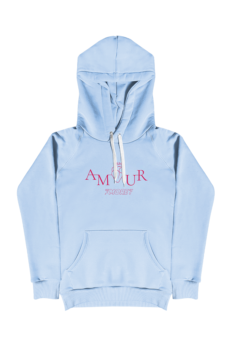 Hoodie AMOUR damskie niebieska Hoodie 7MORE7