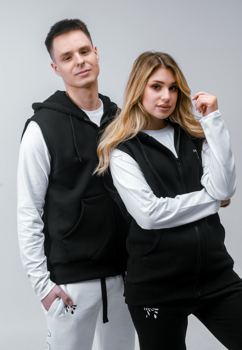 ZIP Hoodie 77 BEZ R KAWA 2 czarna Short sleeve Hoodie 7MORE7
