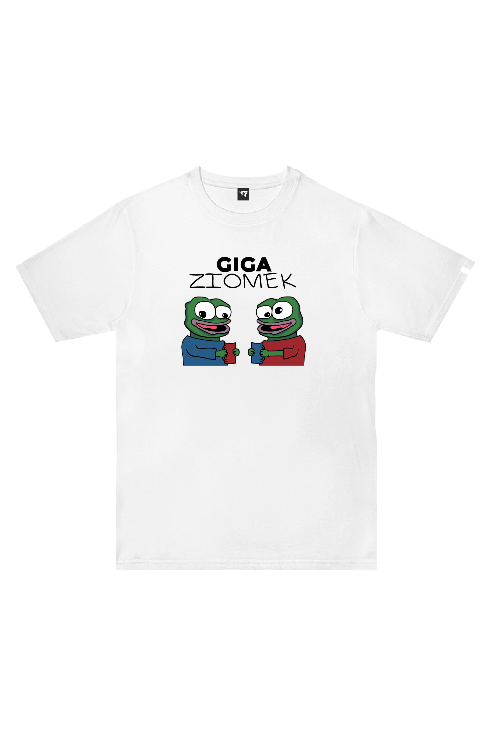 ★COMPAKT RECORD BAR★ BIG BASS Tshirt White Melange OVERSIZE GIGA ZIOMEK x TAKU, biały - Oversize - 7MORE7